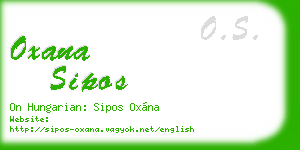 oxana sipos business card